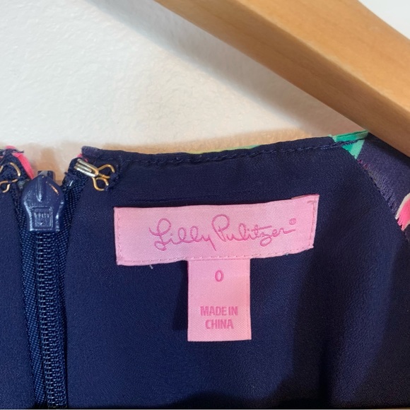 Lilly Pulitzer Flawed Rylee Silk Dress Tiger Palm Size 0 - Picture 10 of 16